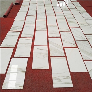 Cut To Size White Calacatta Gold Marble Floor Tile
