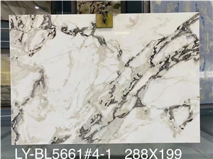 Gray White Color Natural Marble Stone Slab For Background