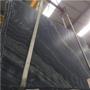 High Quality Natural Stone Black Wooden Marble Slab