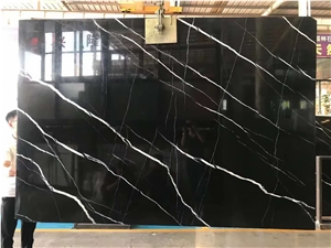 Hot Sales Product White Veins Black Marquina Marble Slab