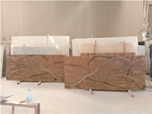 Latest Design Rainforest Brown Marble Slab Stone