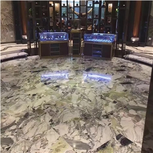 Luxury Decorative Natural Stone Ice Jade Marble Big Slab