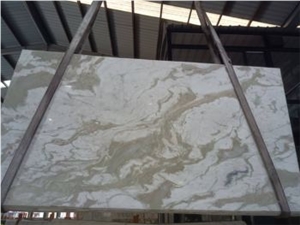 Superior Quality Polished Multicolor Green Marble Slab