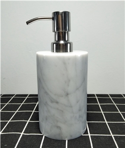 Bianco Carrara Marble Soap Dish Dispenser Toothbrush Holder