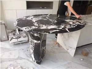 Classical Black Marble Color Petit Antique Table Top Design
