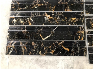 Vendome Noir China Black Gold Marble Skirting Baseboard