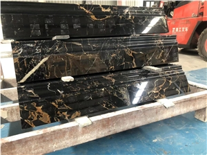Vendome Noir China Black Gold Marble Skirting Baseboard