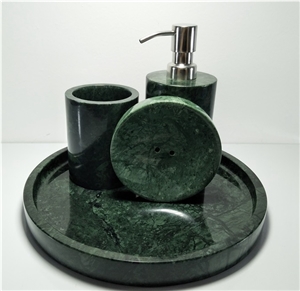 Verde Green Marble Stone Household Hotel Bathroom Suite Sets