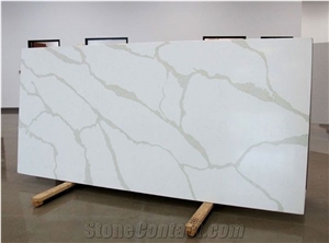 A Quality Calacatta White Marble Look Quartz Stone