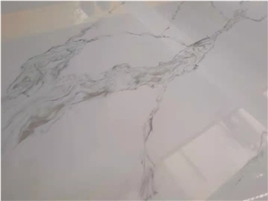 Artificial Stone Carrara White Quartz Wall Floor Tile Home