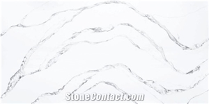 Valley White Quartz Slab And Tile Wall Background For Home