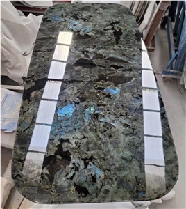 Lemurian Blue Granite Slab And Tile Wall And Floor