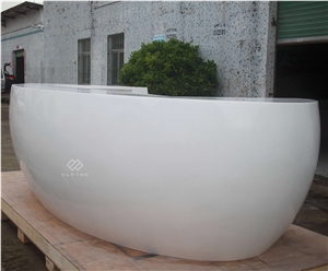 Luxury Design Artificial Marble White Curved Reception Desk