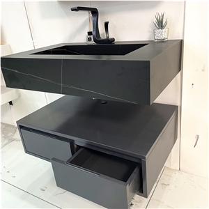 China Bathroom Vanity Sink Basin Cabinet With Sintered Stone