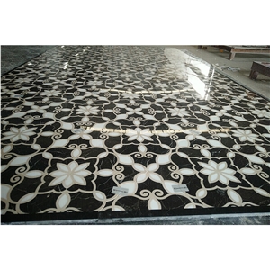 Black Marble Floor Design Pattern Marble Waterjet Medallion