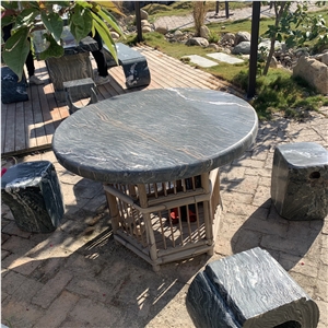 China New Design Outdoor Furniture Natural Garden Table Set