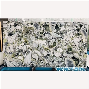 Cold Emerald Green Marble Slab For Interior Floor Wall Tiles