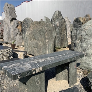 Garden Furniture Granite Table With Bench For Outdoor Decor