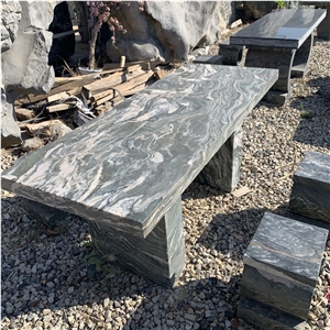 Rectangle Granite Table And Bench Sets For Outdoor Garden