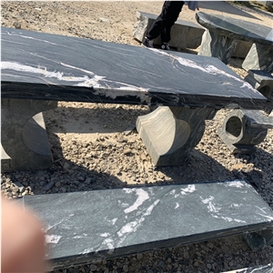 Rectangular Granite Table Benches Outdoor Garden Furniture