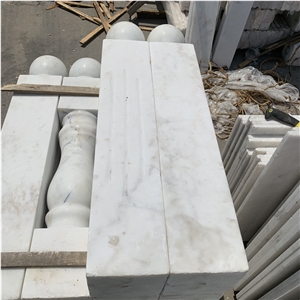 White Marble Natural Stone Baluster Railing For Villa