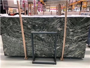 Cloudy Green Marble Slabs