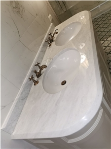 Interiors Stone Yacht Vanity Top White Quartzite Bath Top