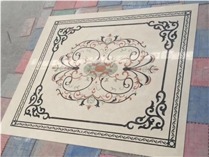 Kitchen Floor Stone Pattern Marble Waterjet Carpet Medallion