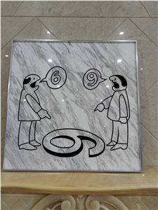 Luxury Lobby Floor Stone Waterjet Pattern Marble Medallion