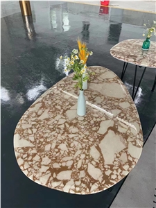 Round Stone Dining Table Granite Lemurian Waterjet Table Top