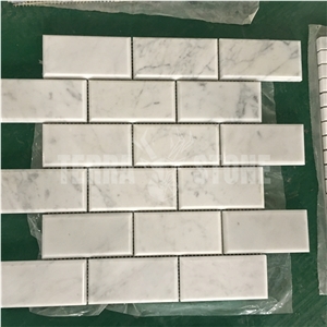 2"X4" Subway Brick Marble Mosaic Bianco Carrara Stone Tile