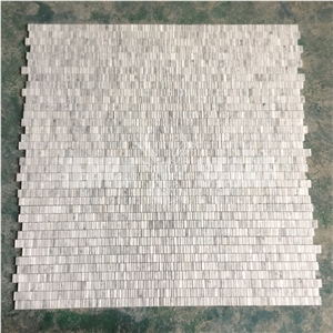 Bianco Carrara White Marble Chipped Mosaic For Bathroom