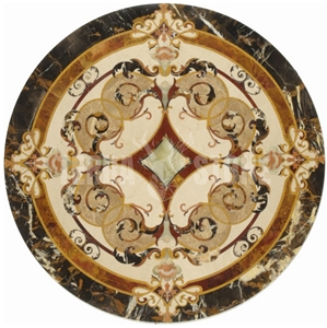 Custom Luxury Residential Floor Marble Medallion Tile