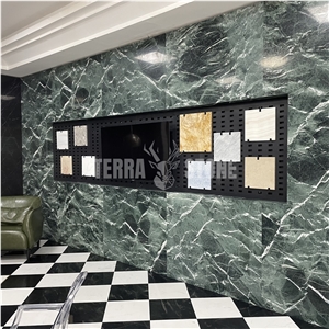 Italy Statuario Green Marble Thin Tiles For Interior Wall