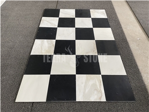 Marble Natural 12"X12" Black White Veins Marble Floor Tile