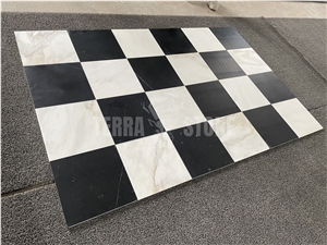Marble Natural 12"X12" Black White Veins Marble Floor Tile