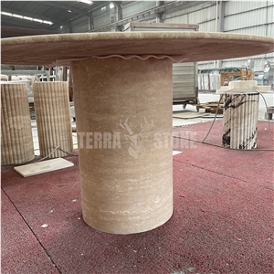 Natural Polished Honed Travertine Dining Coffee Table