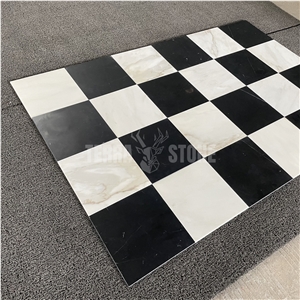 Nero Marquina Black Marble Calacatta Gold Tile Chessboard