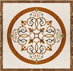 Square Marble Floor Medallions For Hotel Decoration