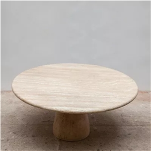 Travertine Dining Coffee Table Stone Furniture Oval Shape