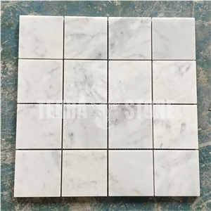 White Marble Square Mosaic Tile Carrara Natural Stone
