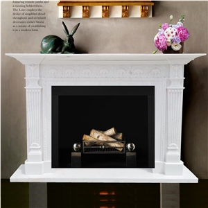 Arabescato Marble Modern Style Fireplace