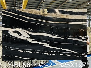 High Quality Polished Ink Impressions Black Marble Slab