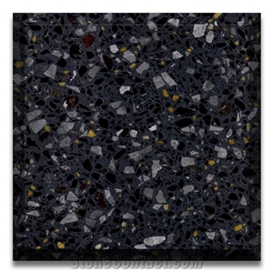 Black Terrazzo Gold Chips Cement Multicolor Nero Terrazzo