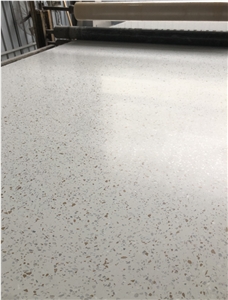 Solid Surface White Terrazzo Tile With Yellow & White Chips