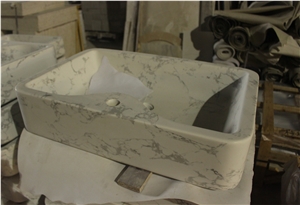 Arabescato White Artificial Marble Basin