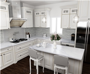 Artificial Stone White Quartz Kitchen Countertops Good Price