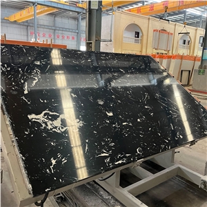 Black Marquina Artificial Marble Stone Slabs