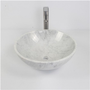 Carrara White Artificial Marble Bathroom Basin