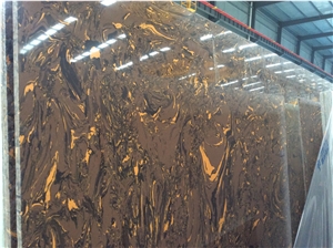 Golden Mocha Artificial Marble High Polished Wall Floor Tile
